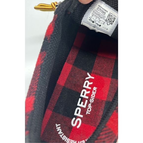 SPERRY Men\'s Storm Buffalo Black Red Checkered Sneakers STS22644 Size 8 NEW main image 12